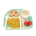 Safe Eco Friendly Bamboo Fiber Kids Dinnerware Set Children Dishes Cartoon Tableware